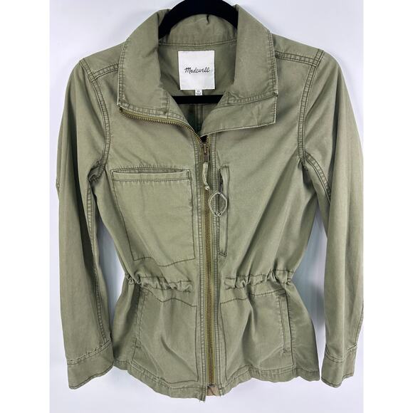 Madewell Women’s XS Olive Green Lightweight Utility Jacket Zip Front - Picture 3 of 9